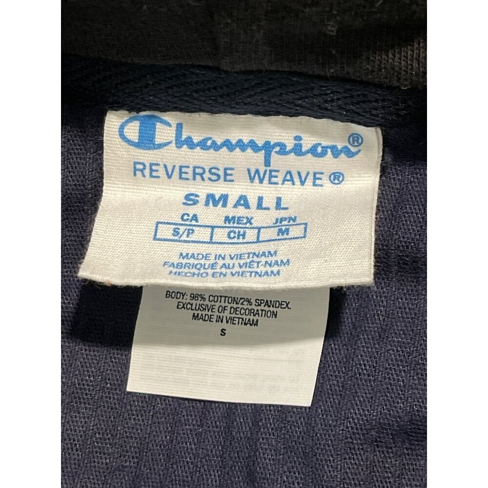 Champion Womens Reverse Weave Cropped Hoodie Navy/Black Size Small - Picture 6 of 6